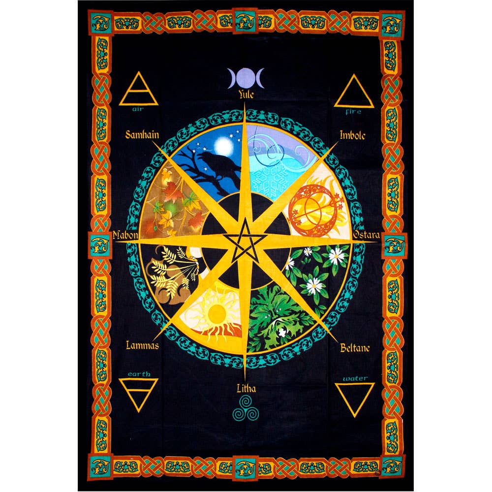 Cotton Single Tapestry Pagan Calendar
