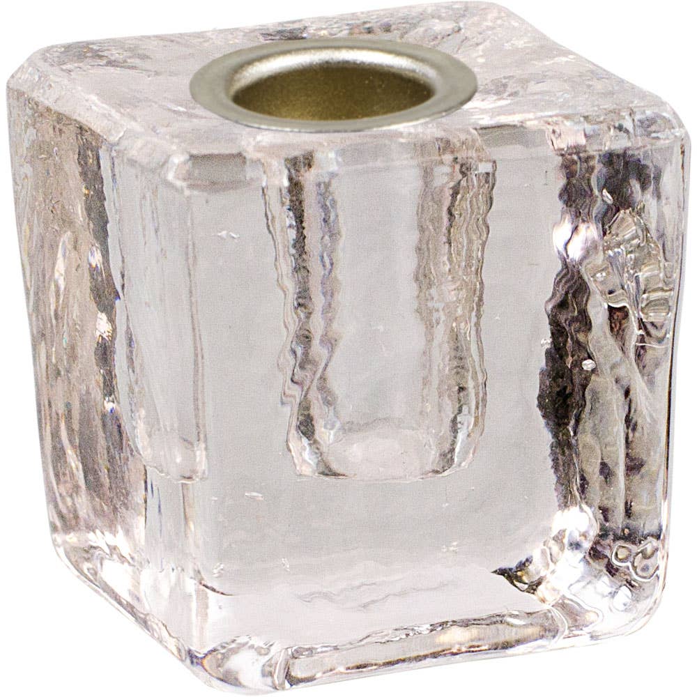 Mini Glass Candle Holder - Clear Cube for Chime Candles
