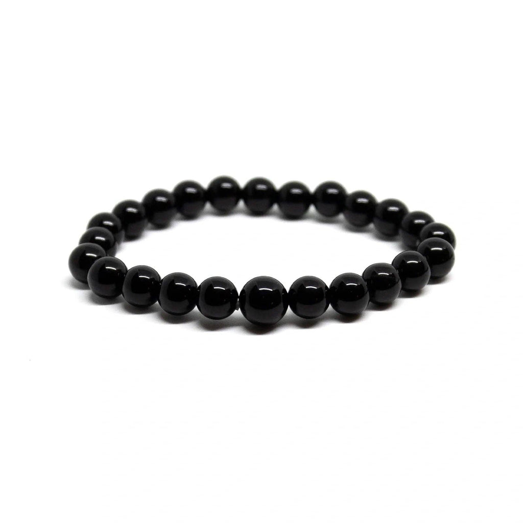 Black Tourmaline Beaded Bracelet 4mm - Small Wrist