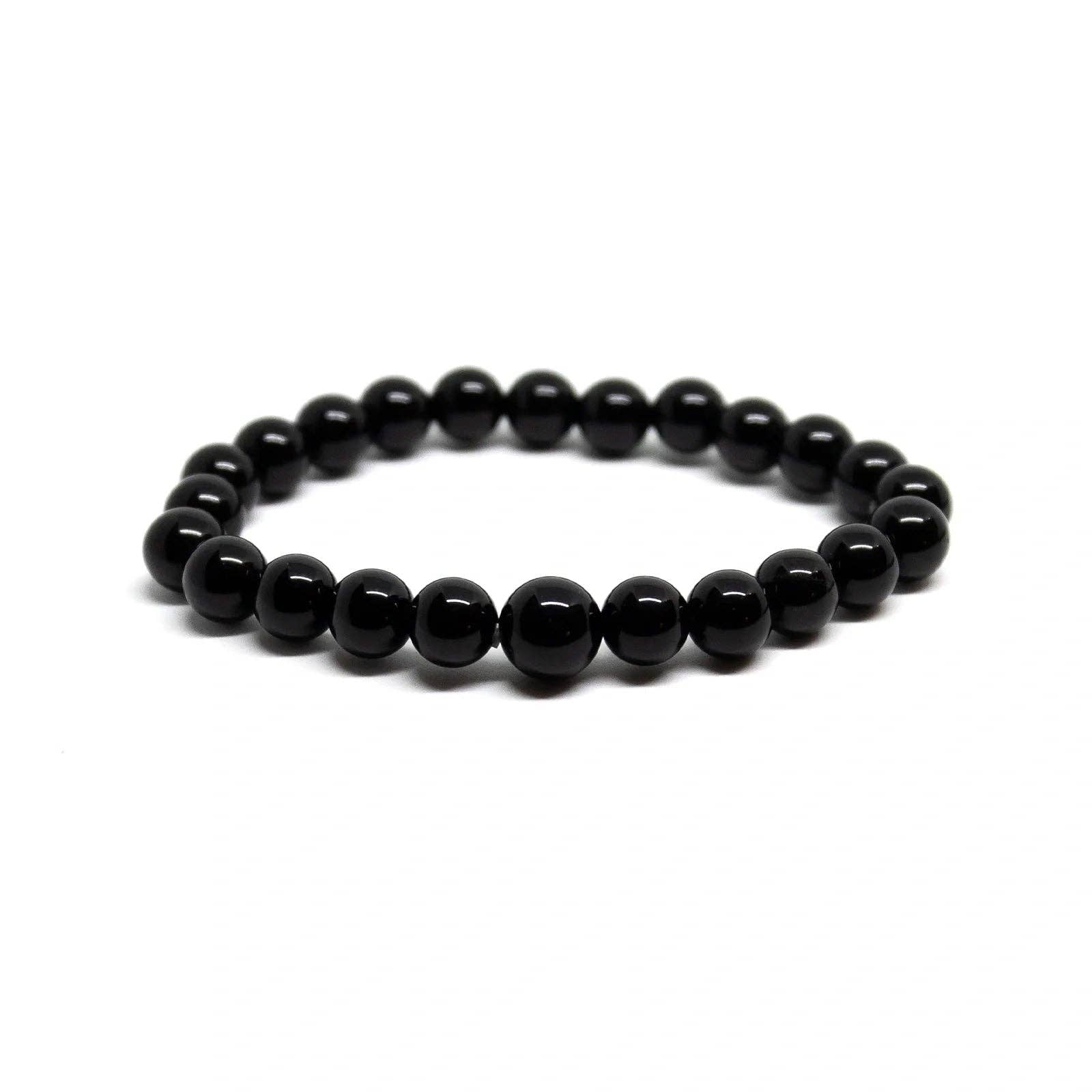 Black Tourmaline Beaded Bracelet 4mm - Small Wrist