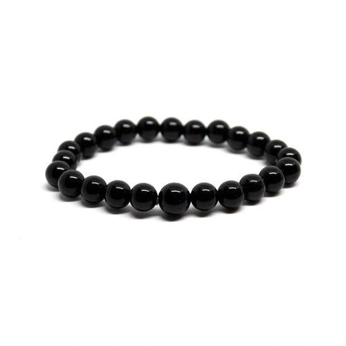 Black Tourmaline Beaded Bracelet 4mm - Small Wrist