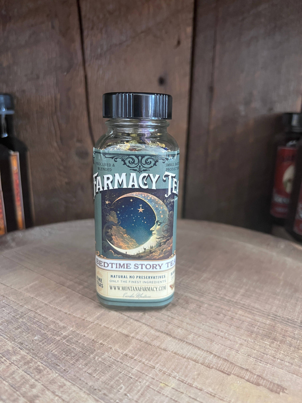 Bedtime Story Herbal Tea Blend | Montana Farmacy Vintage Moon Glass Jar