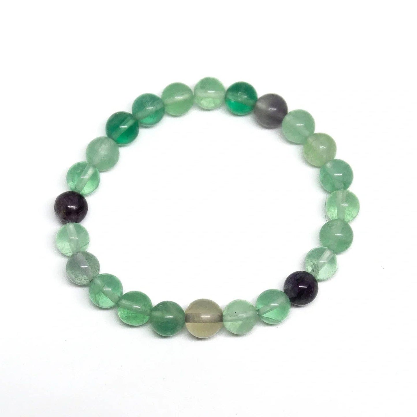 Rainbow Fluorite Beaded Bracelet 4mm - Average Wrist