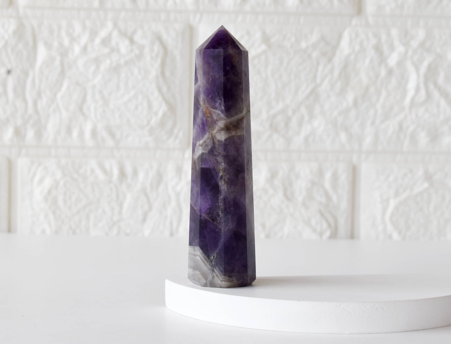 Amethyst Crystal Tower | Healing Obelisk Point | Natural Gemstone Tower