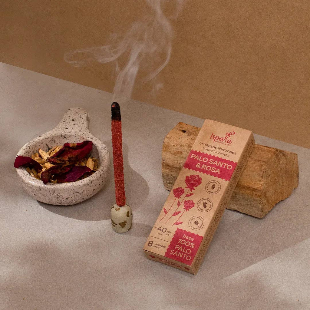 Ispalla Palo Santo & Rose Natural Incense | 8 Sticks | Made in Peru