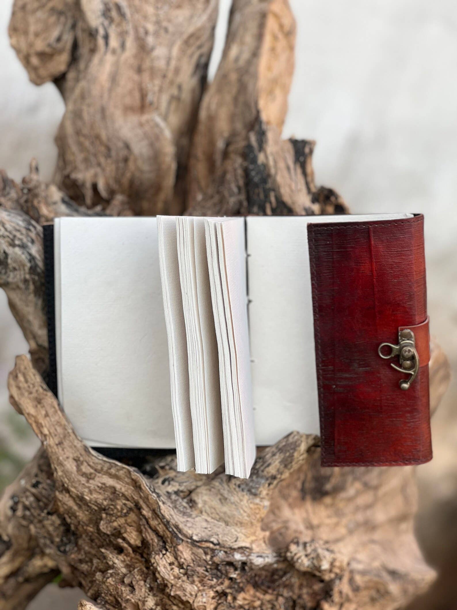 Tree Embossed Leather Journal diary with 200 Handmade pages
