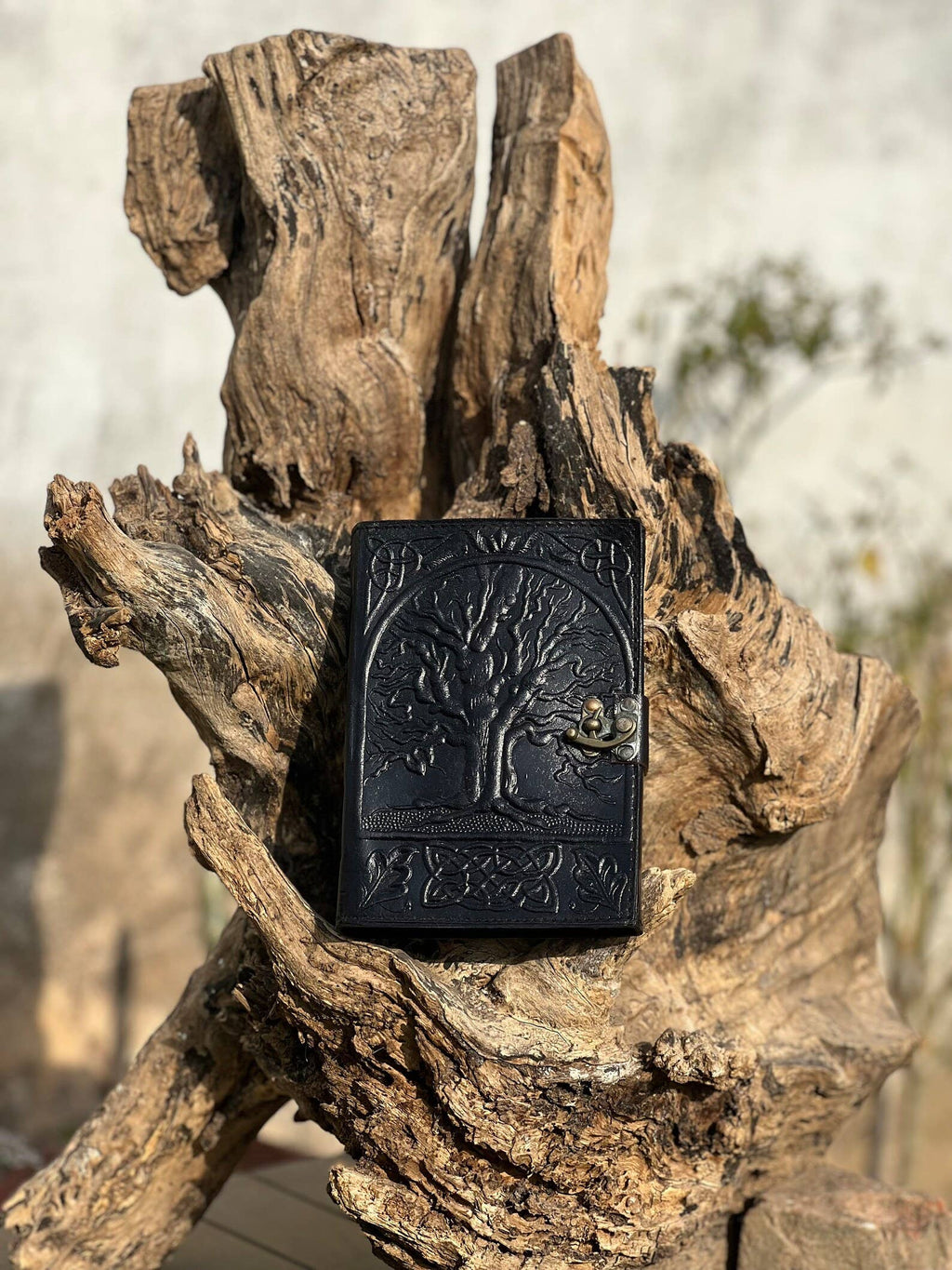 Tree Embossed Leather Journal diary with 200 Handmade pages