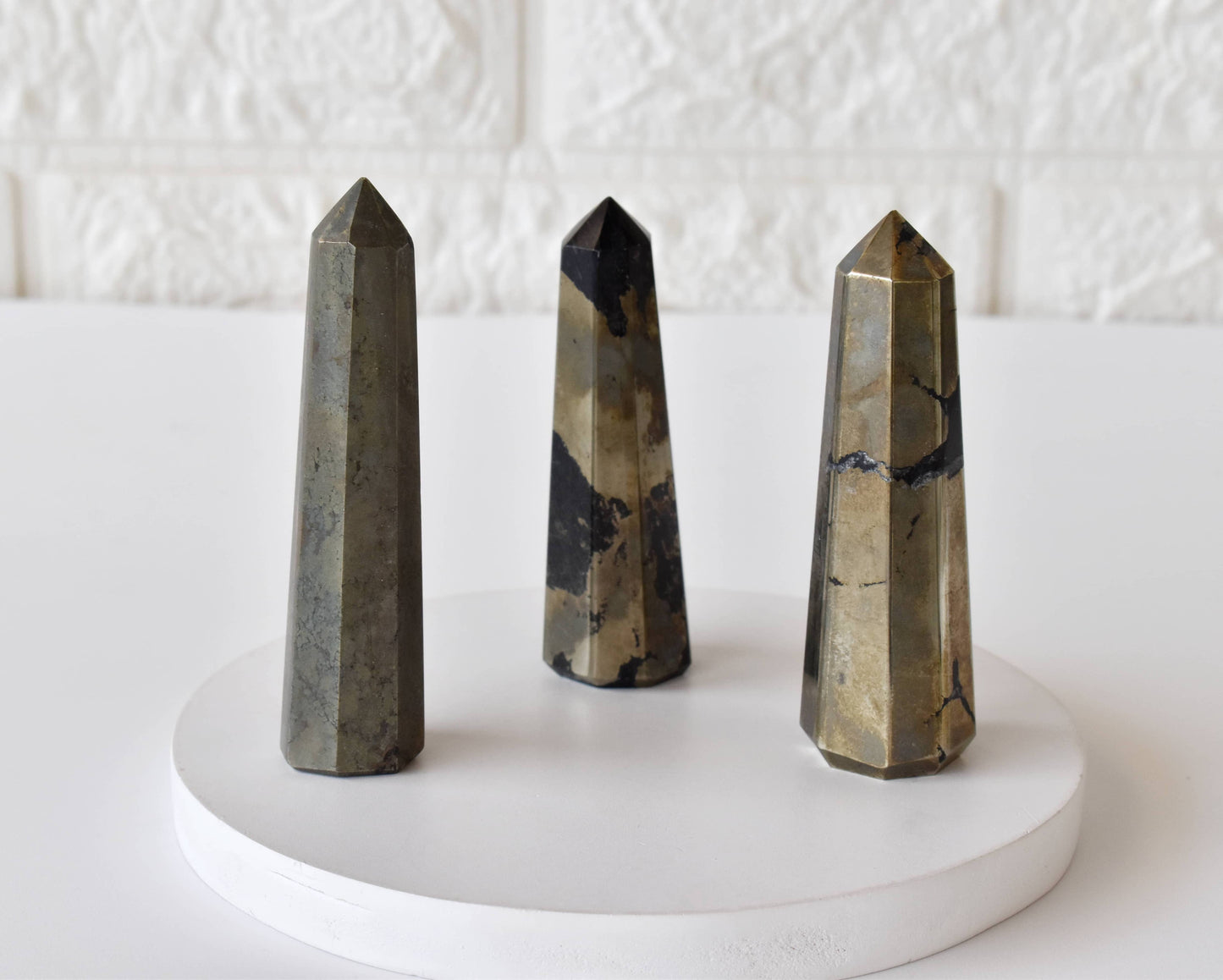 Pyrite Crystal Tower | Healing Obelisk Point | Natural Gemstone Tower