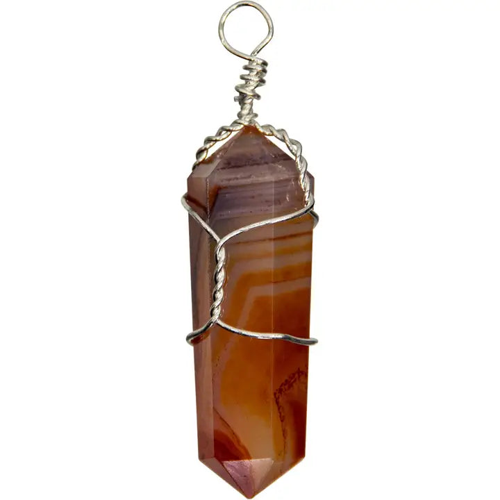 Wire Wrapped Crystal Point Pendant
