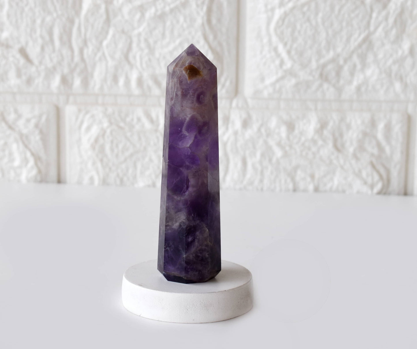 Amethyst Crystal Tower | Healing Obelisk Point | Natural Gemstone Tower