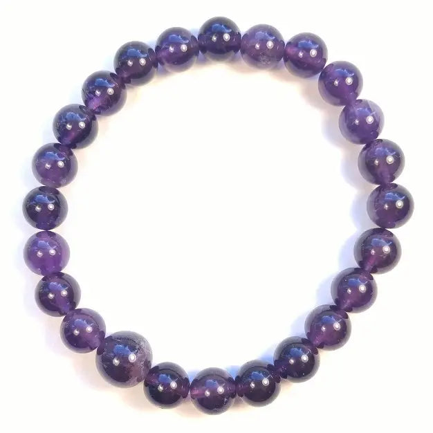 A-Grade Amethyst Stretchy Beaded Bracelet | 8mm Wrist Mala