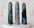 Moss Agate Crystal Tower | Healing Obelisk Point | Natural Gemstone Tower