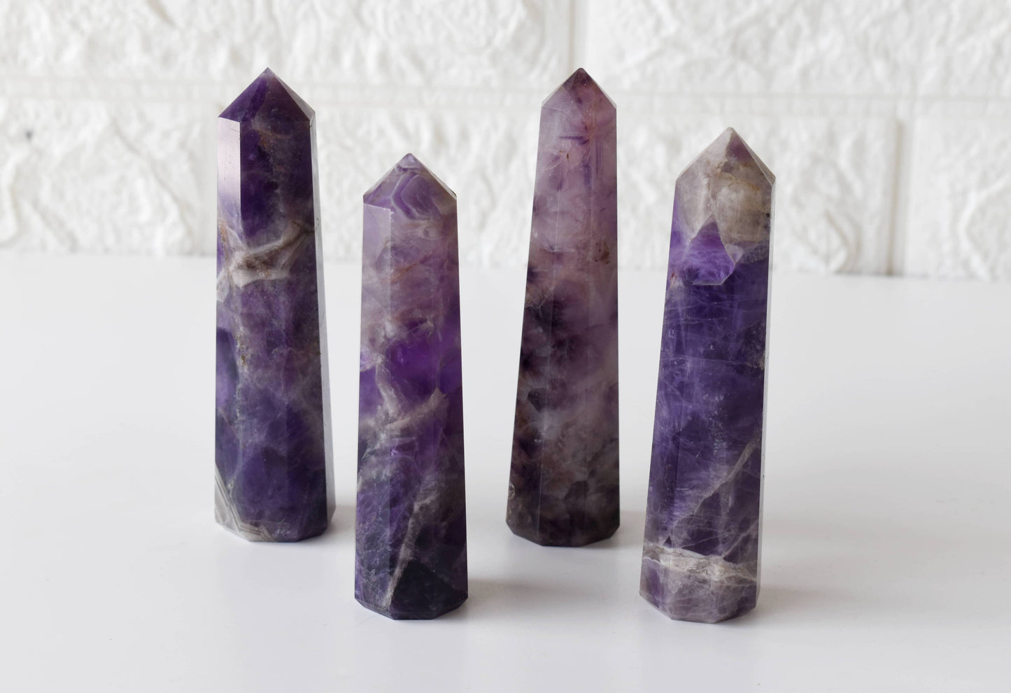Amethyst Crystal Tower | Healing Obelisk Point | Natural Gemstone Tower