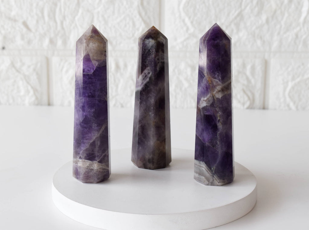 Amethyst Crystal Tower | Healing Obelisk Point | Natural Gemstone Tower