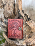 Tree Embossed Leather Journal diary with 200 Handmade pages
