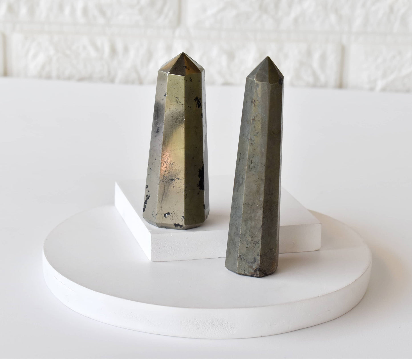 Pyrite Crystal Tower | Healing Obelisk Point | Natural Gemstone Tower