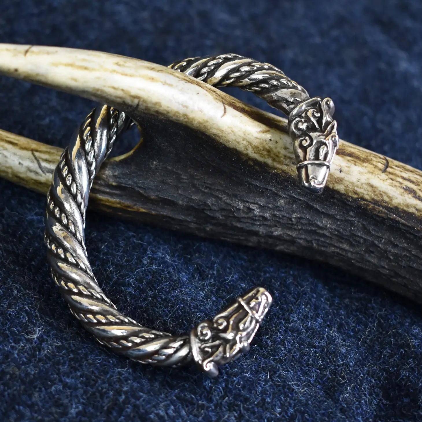 Large and Chunky Pewter Viking Horse Bracelet