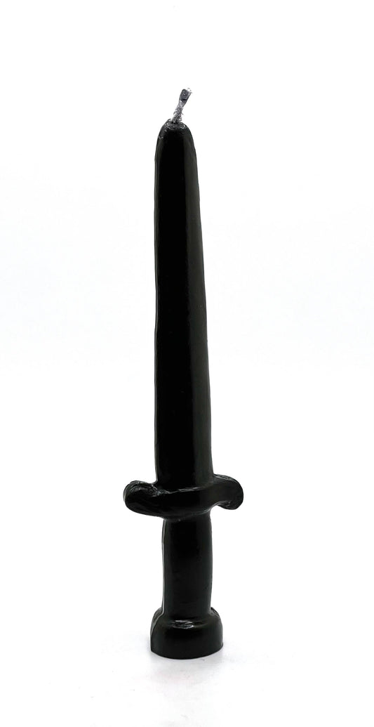 Black Sword Image Candle 7" | Vrinda Ritual Candle
