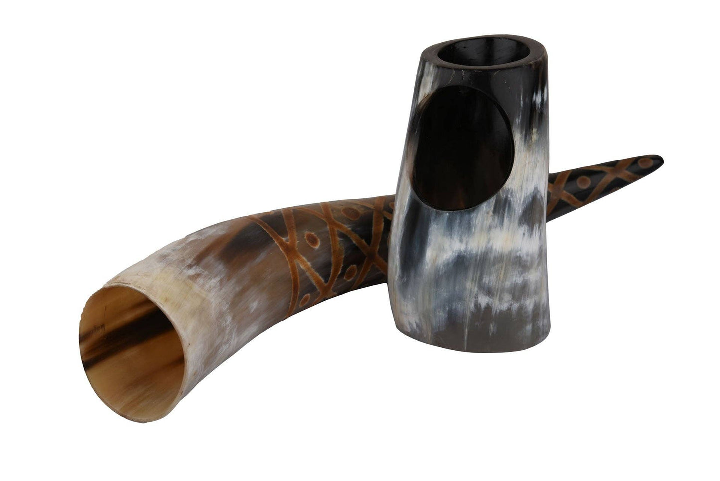 Real Viking Drinking Horn with Stand Cups Vessels, 14"