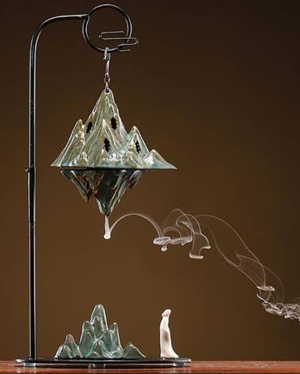 Backflow Incense Burner Mountain – Ceramic Waterfall Smoke Cascade