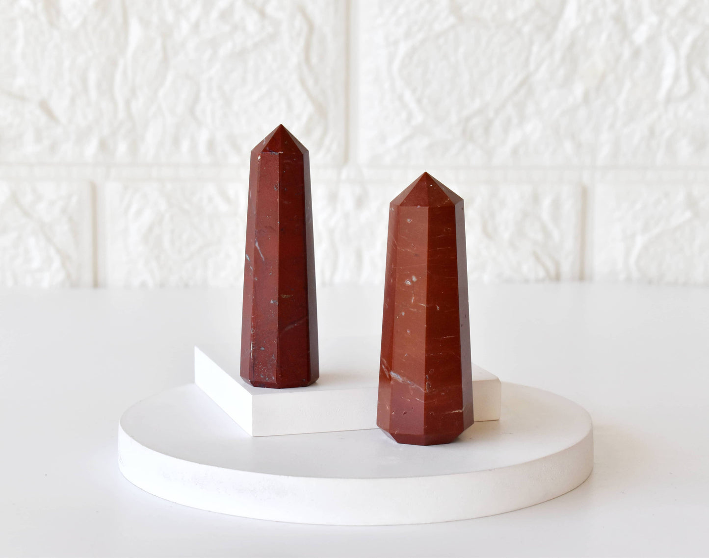 Red Jasper Crystal Tower | Healing Obelisk Point | Natural Gemstone Tower