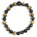 Tiger's Eye and Gold Sheen Obsidian Beaded Bracelet