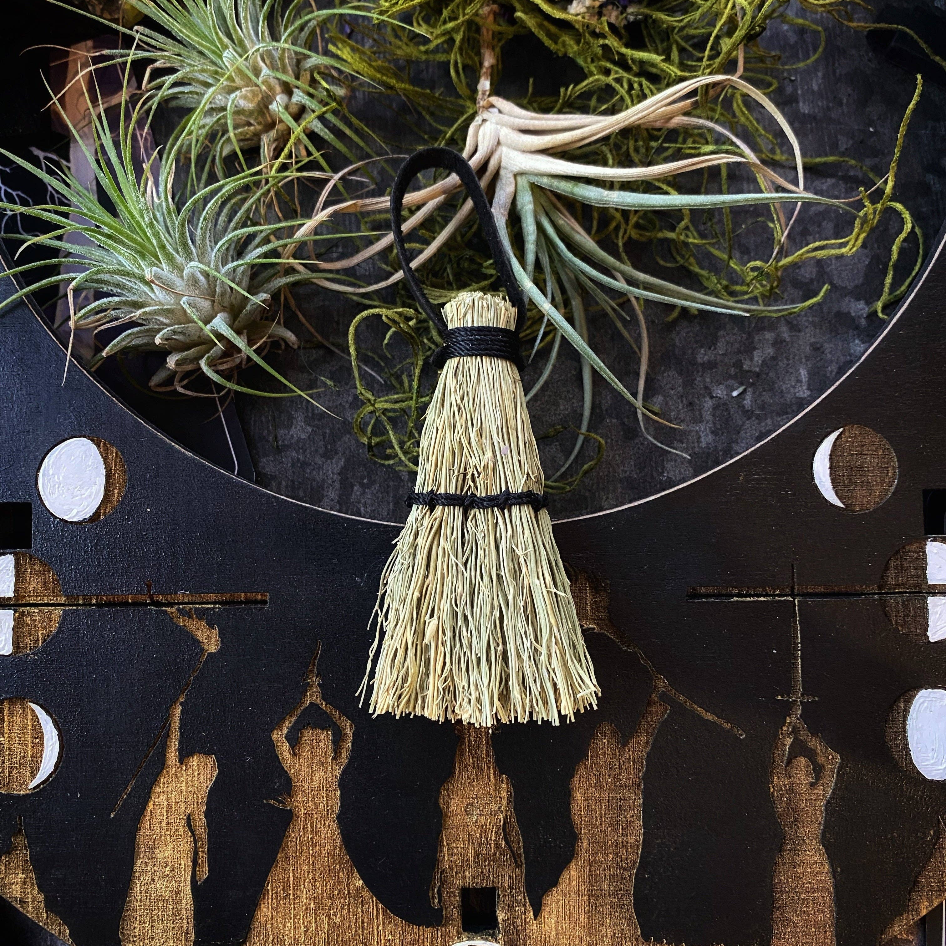 Miniature Besom & Hand Broom | 3–5" Tampico | Altar Tool or Ornament