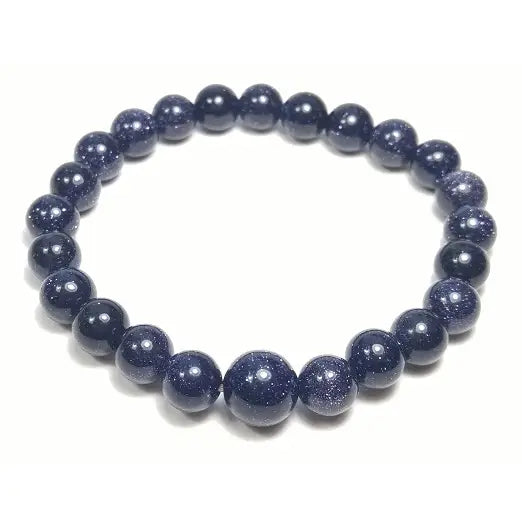 Blue Goldstone Beaded Bracelet | 8mm Wrist Mala