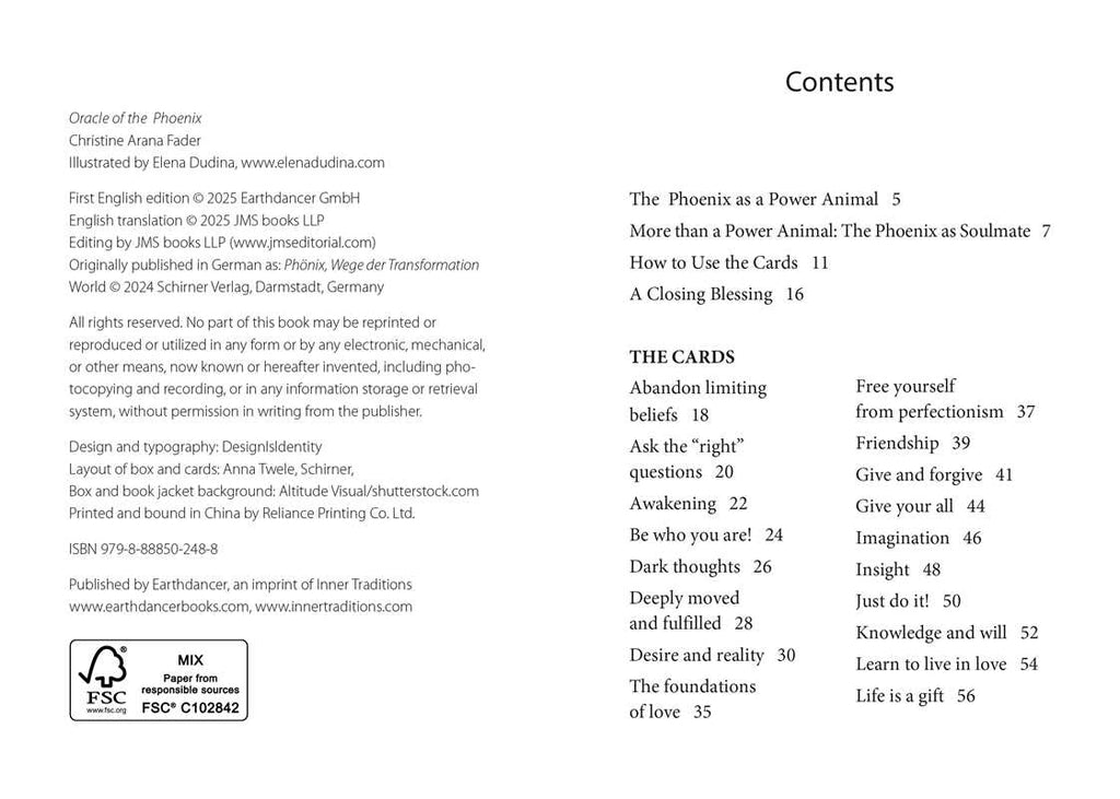 Oracle of the Phoenix by Christine Arana Fader - 44 Card Rebirth & Transformation Deck
