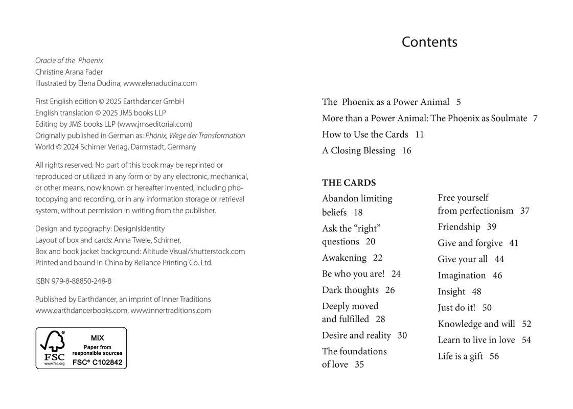 Oracle of the Phoenix by Christine Arana Fader - 44 Card Rebirth & Transformation Deck