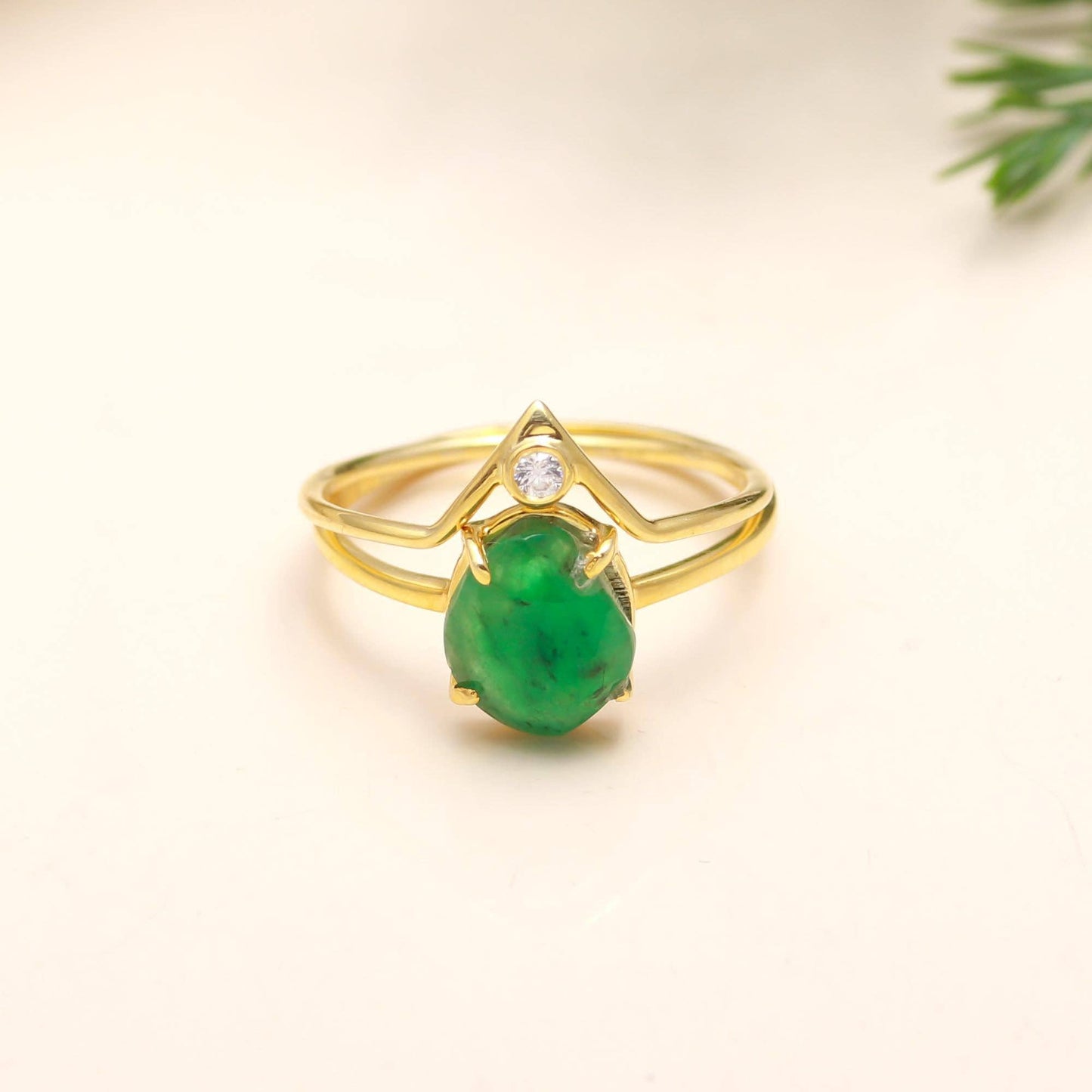 925 Sterling Silver Zambia Emerald Stackable Ring Size 9