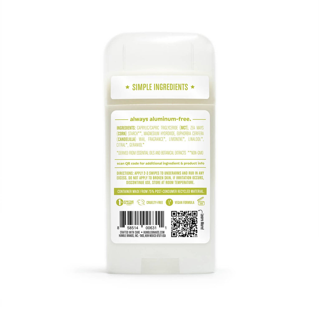 Humble Brands Bergamot & Ginger Vegan Deodorant | Sensitive Formula