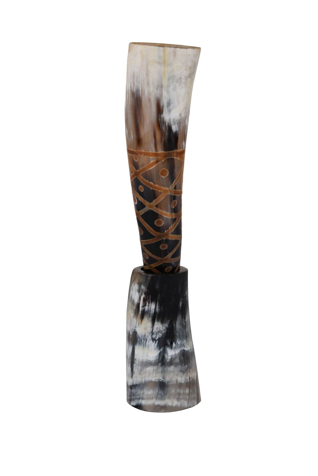 Real Viking Drinking Horn with Stand Cups Vessels, 14"
