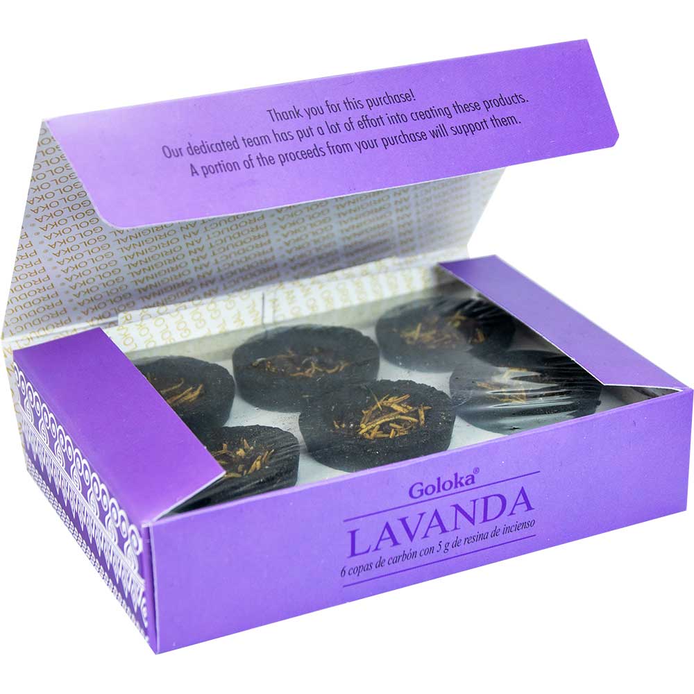 Goloka Sacred Smudges Resin Cups - Lavender (Pack of 6)