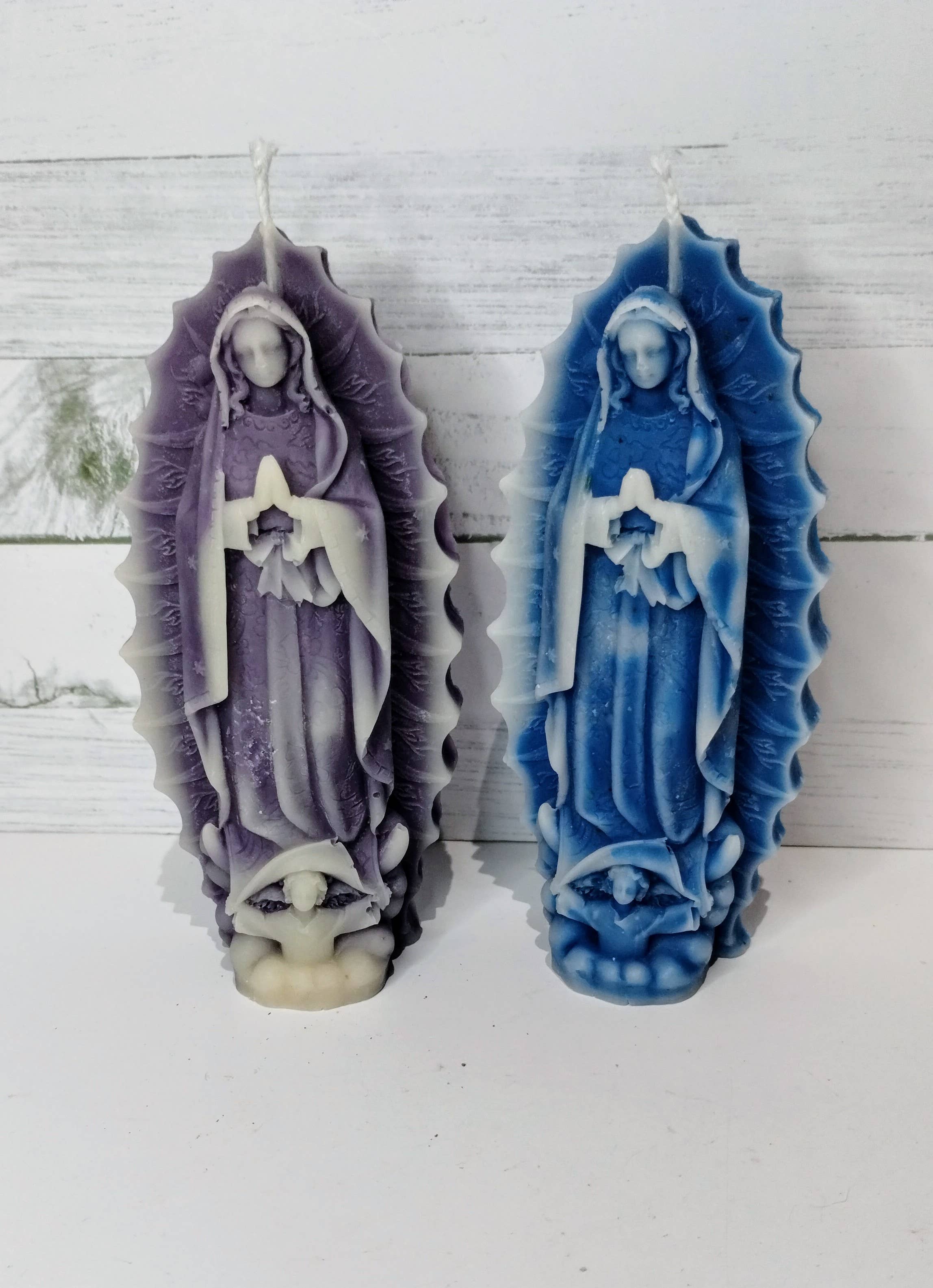 Virgin Mary Pillar Candle - Handcrafted Soy Wax Altar Candle