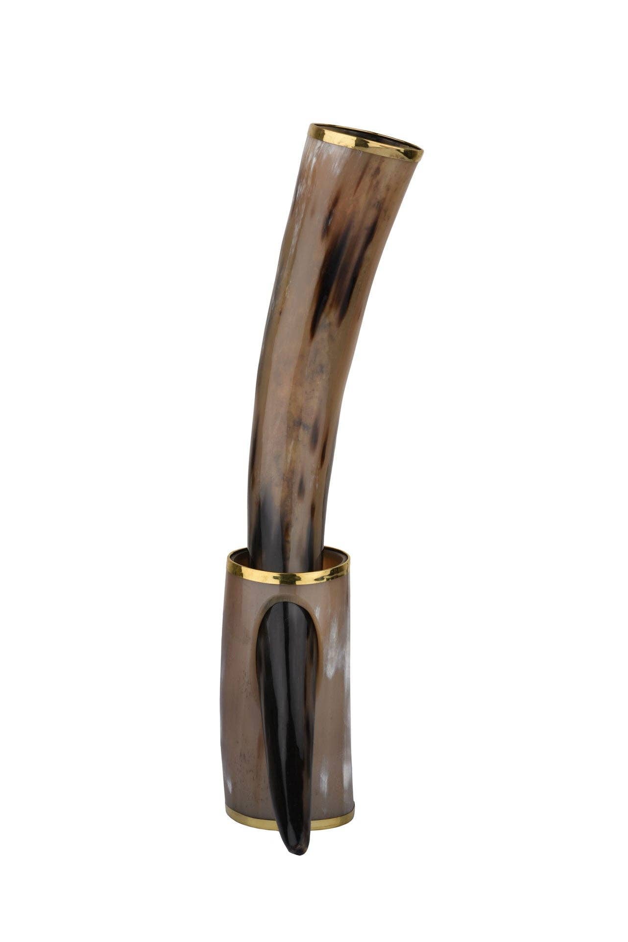 Real Viking Drinking Horn with Stand Cups Vessels, 14"