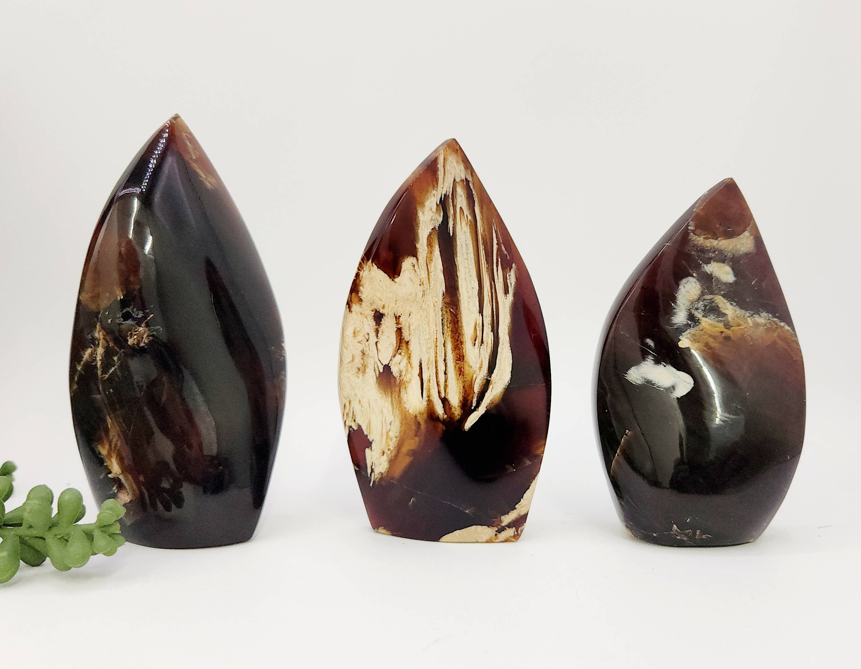 Amber Free Form Flame Shapes Indonesian(Approx. 3.5-4" Tall)
