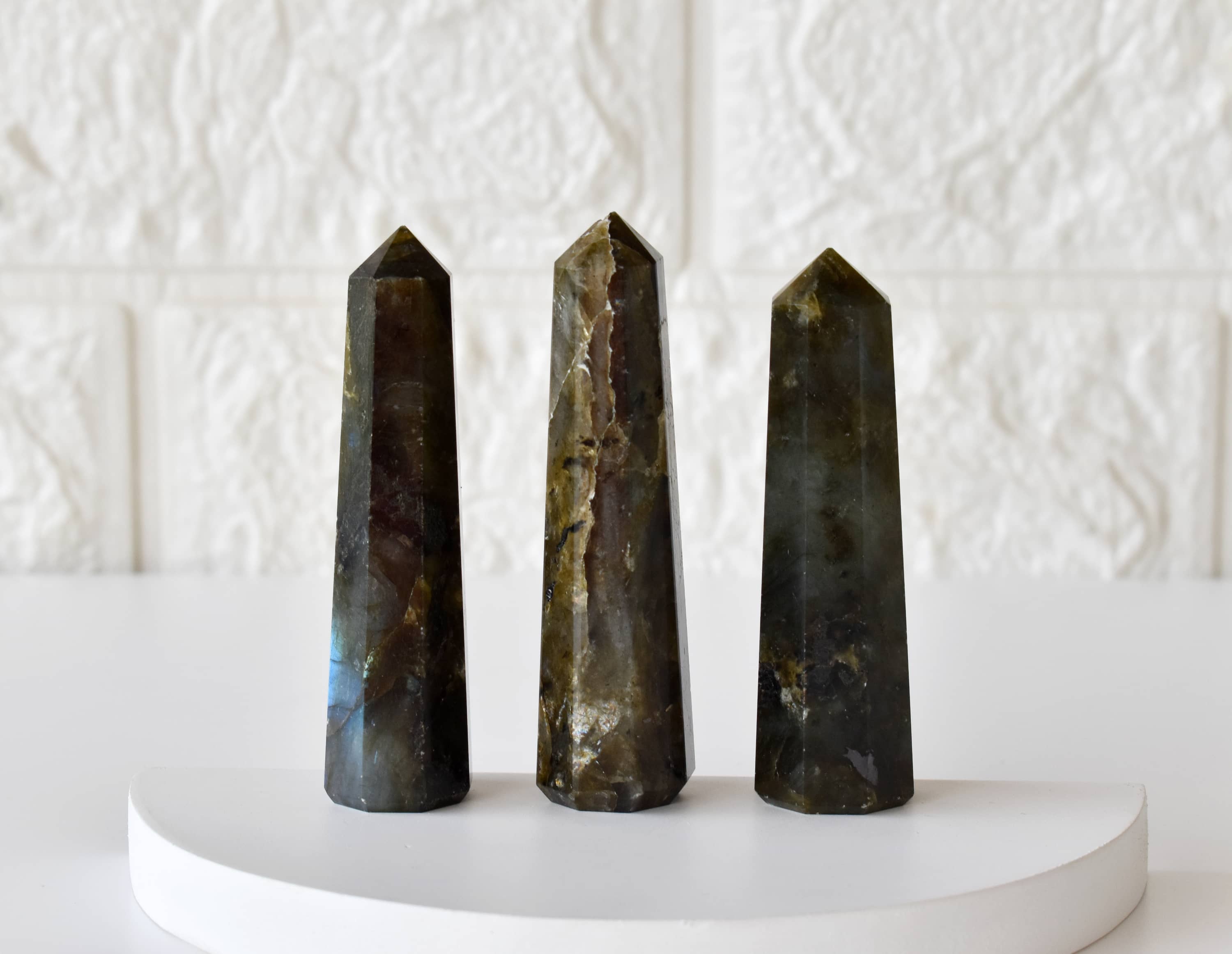 Labradorite Crystal Tower | Healing Obelisk Point | Natural Gemstone Tower