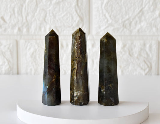 Labradorite Crystal Tower | Healing Obelisk Point | Natural Gemstone Tower
