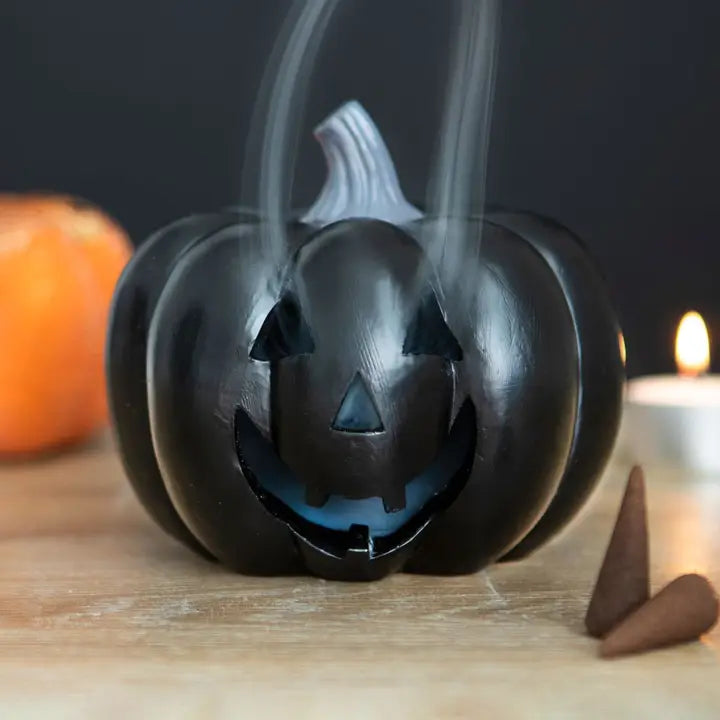 Black Pumpkin Halloween Incense Cone Holder