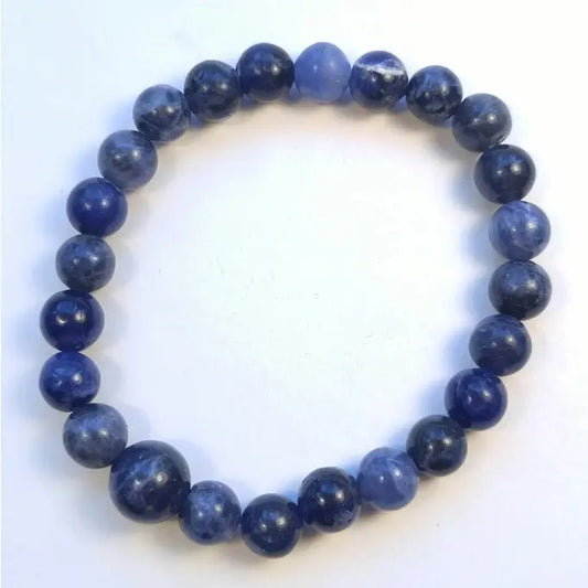 Sodalite Stretchy Beaded Bracelet - Wrist Mala - 8mm