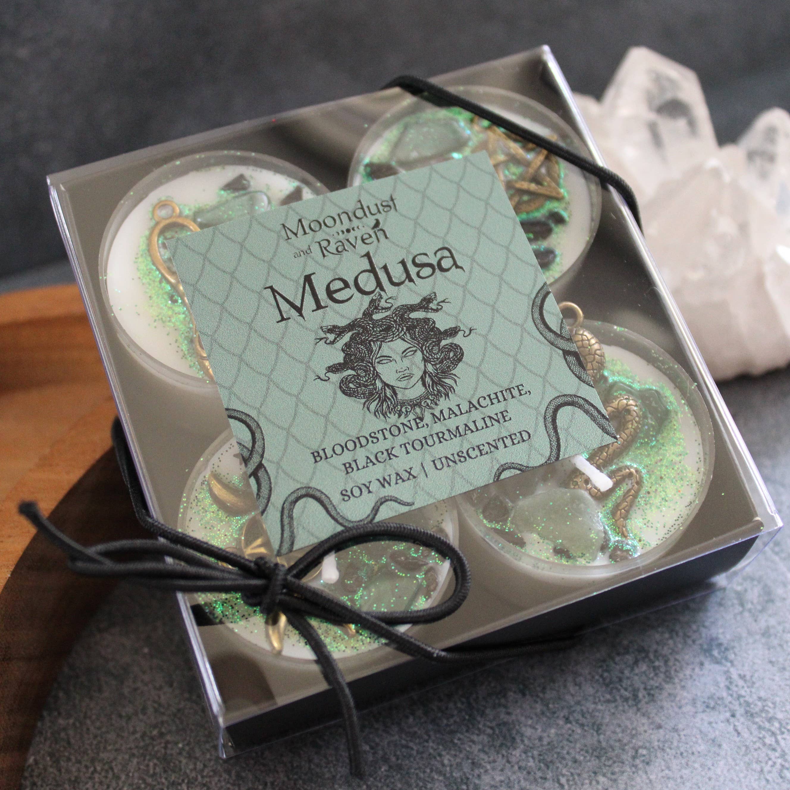 Medusa Tealight Crystal Candles, Ritual Candles