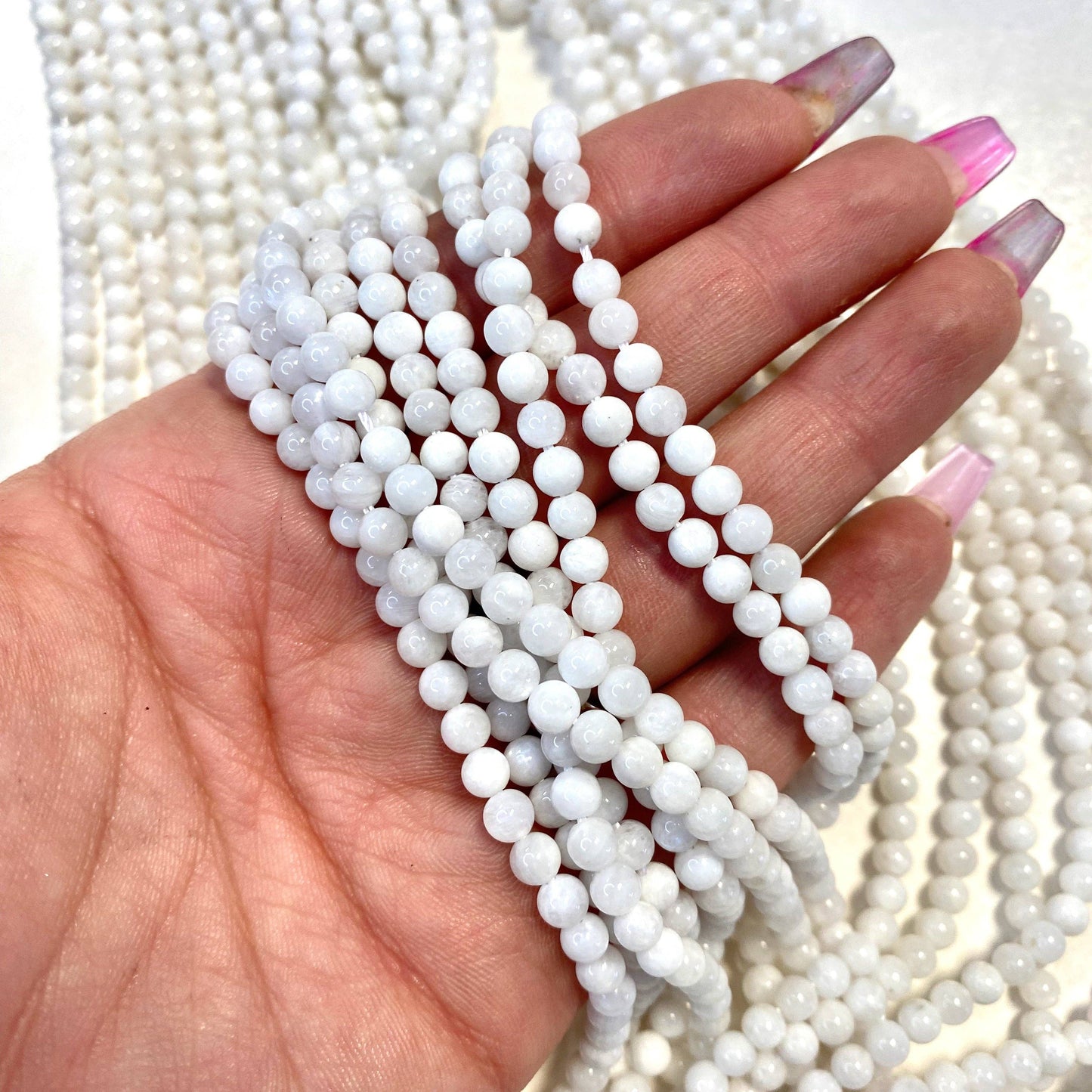 4mm Round Moonstone Bead