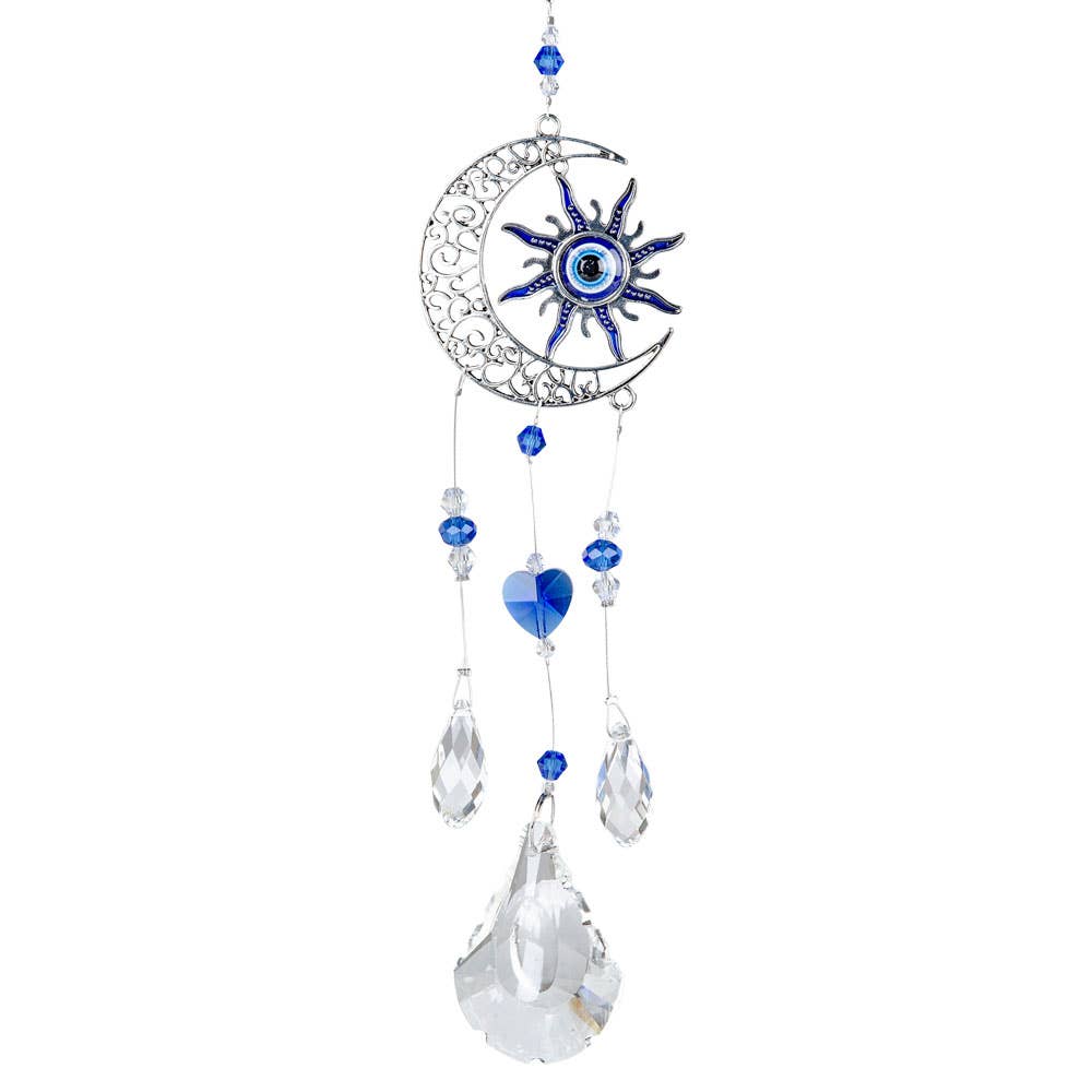 Sun & Moon Evil Eye Suncatcher – 16.5"