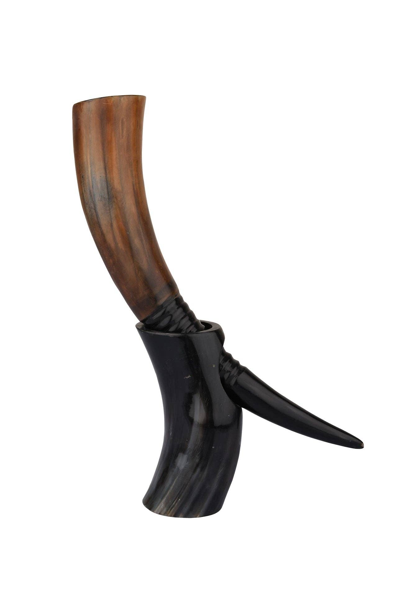 Auger Real Viking Drinking Horn with Stand Cups Vessels, 14"