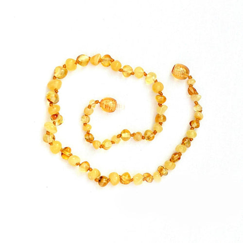 Baltic Amber Necklace - Duo Gold & Cream Circle 11"
