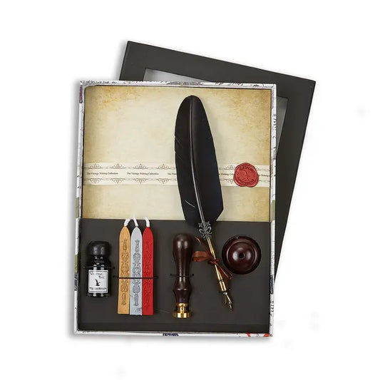 Vintage Wax Seal & Parchment Writing Set with Quill Pen, Ink