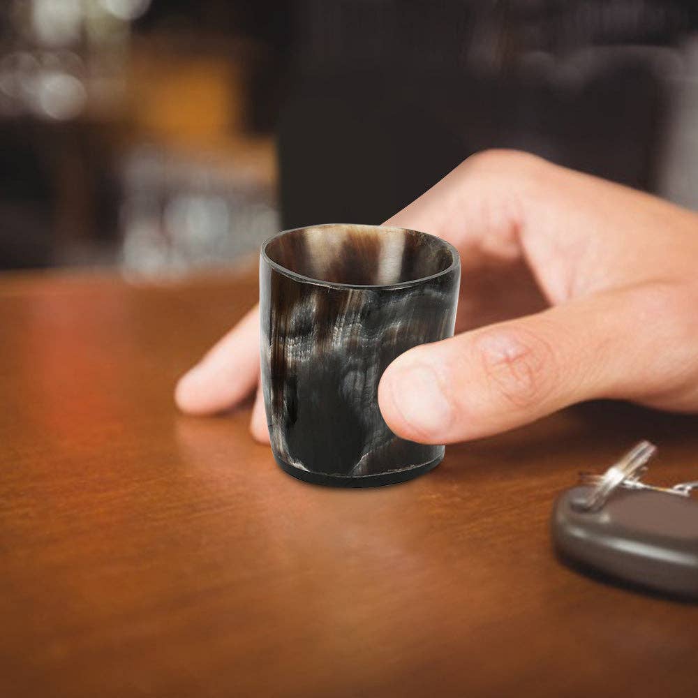 Whiskey Shot Glasses Real Horn Mug Cup - Set of 2 Pcs