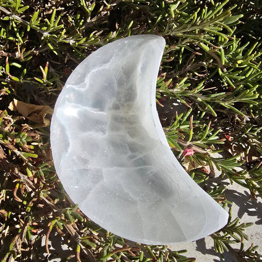 9-10cm Selenite Moon Bowl ~ Polished Crystal Shapes