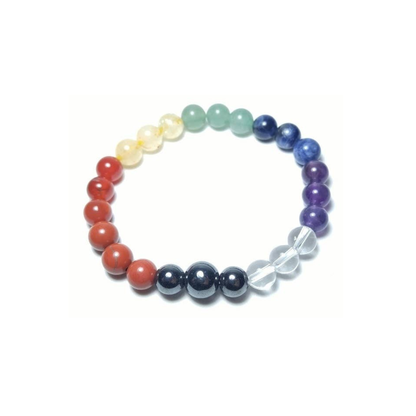 Seven Chakra Gemstone Wrist Mala Bracelet | 6mm | Balancing & Healing